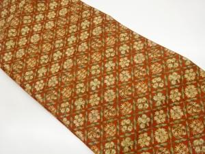 変わり襷に花輪模様織出し名古屋帯